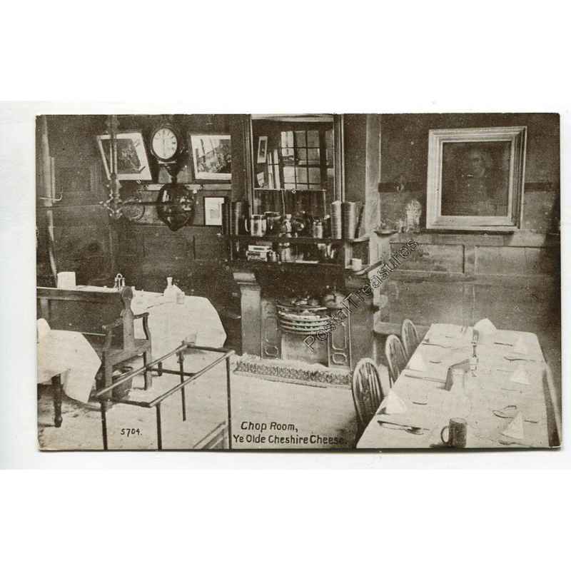 Chop Room Ye Olde Cheshire Cheese vintage postcard