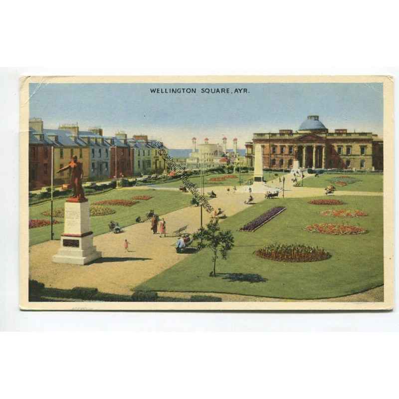 Wellington Square Ayr vintage postcard