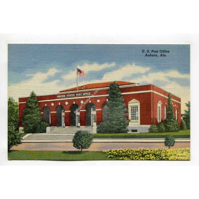 US Post Office Auburn Alabama postcard