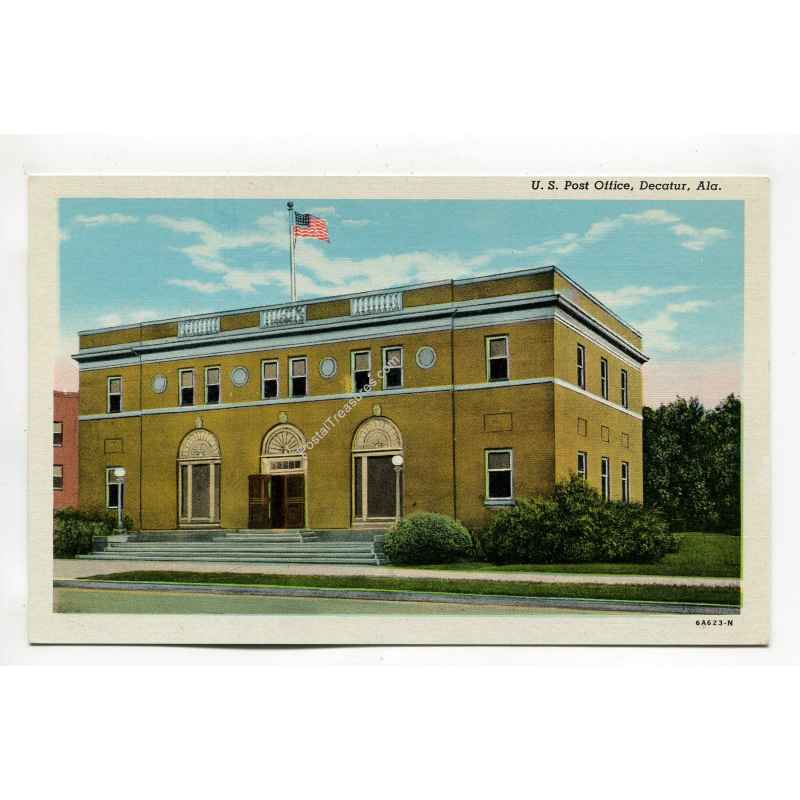 U S Post Office Decatur Alabama postcard