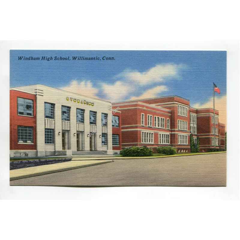 Windham High School Willimantic Connecticut postcard