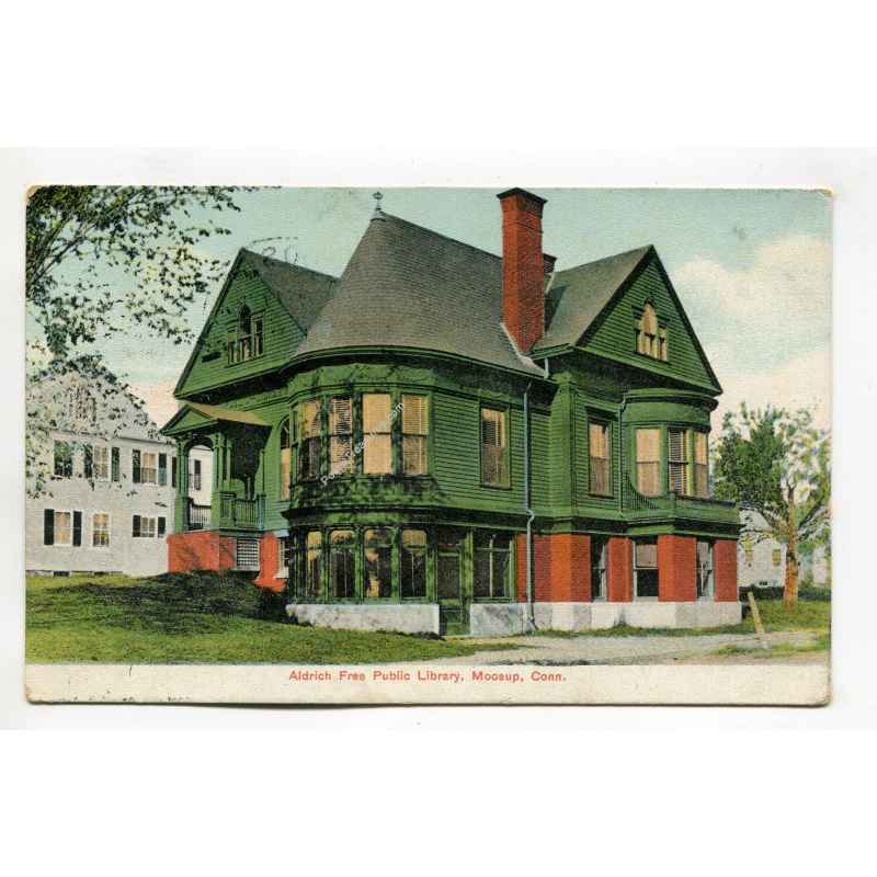 Aldrich Free Public Library Moosup Connecticut postcard