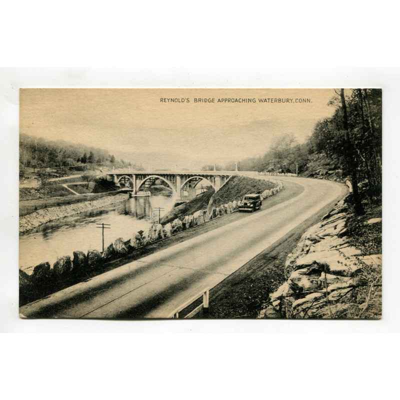 Reynolds Bridge approaching Waterbury Connecticut postcard