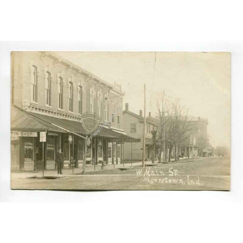 West Main Street Hagerstown Indiana postcard