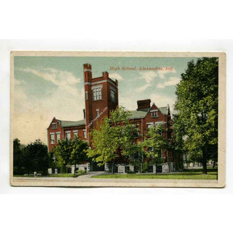 High School Alexandria Indiana postcard