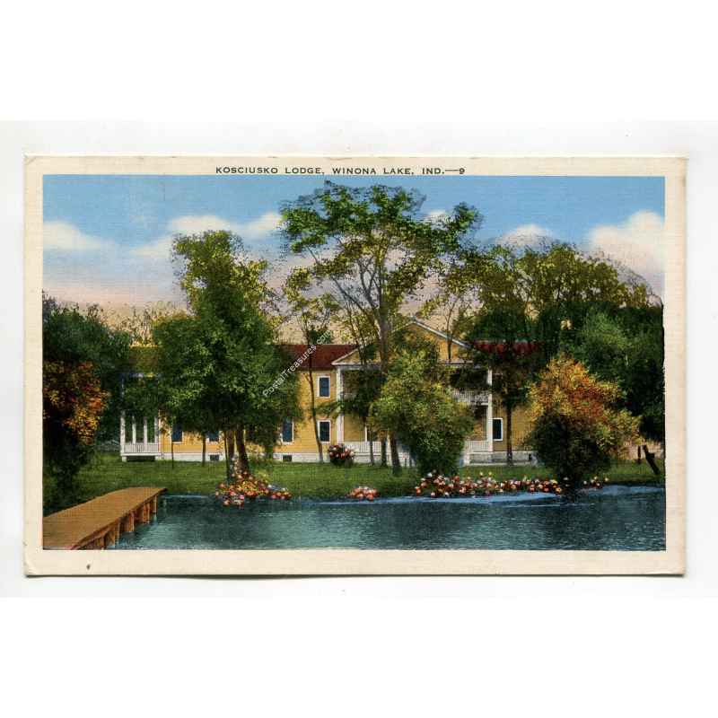 Kosciusko Lodge Winona Lake Indiana postcard