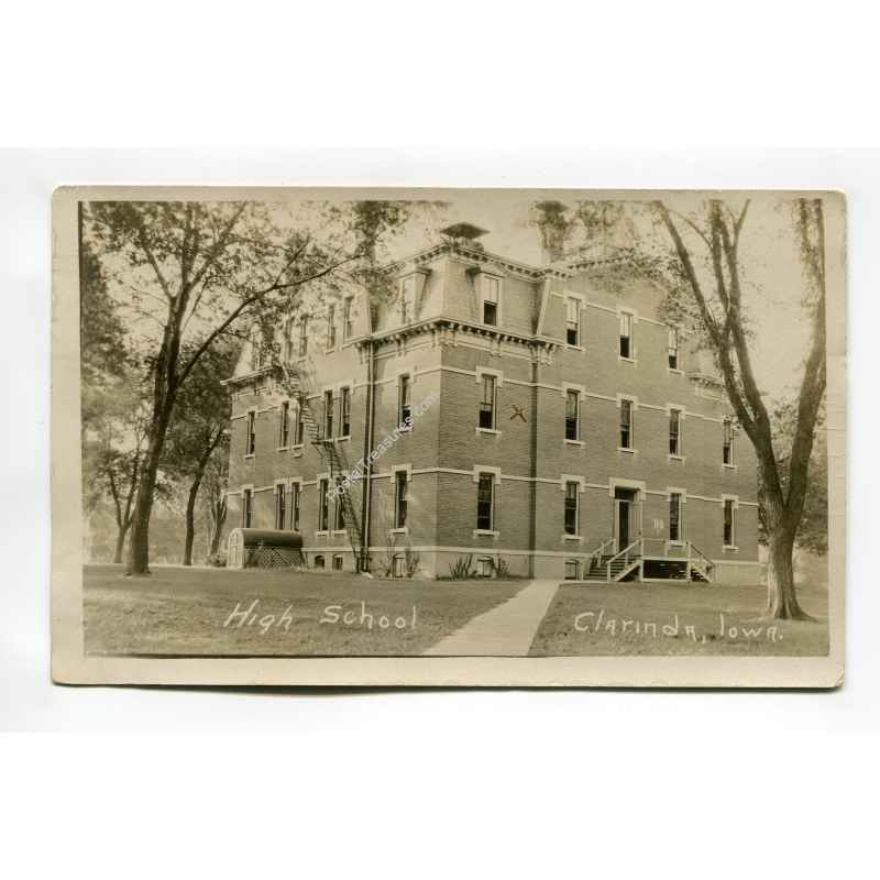 High School Clarinda Iowa postcard