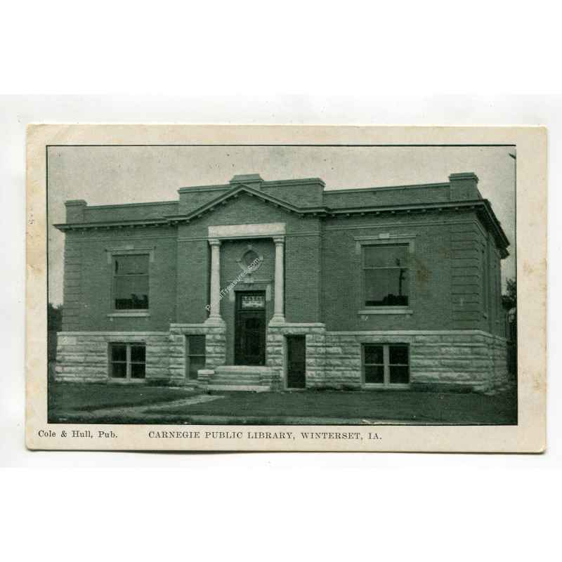 Carnegie Public Library Winterset Iowa postcard