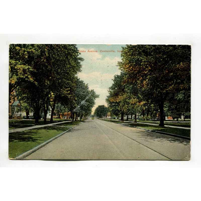 Drake Avenue Centerville Iowa postcard