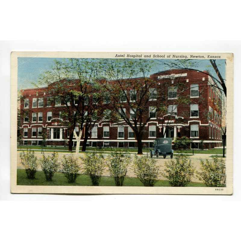 Axtel Hospital and School of Nursing Newton Kansas postcard