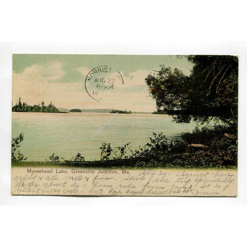 Moosehead Lake Greenville Junction Maine postcard