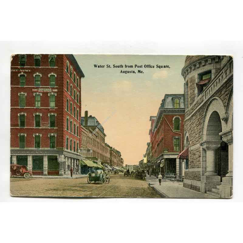 Water Street south from Post Office Square Augusta Maine