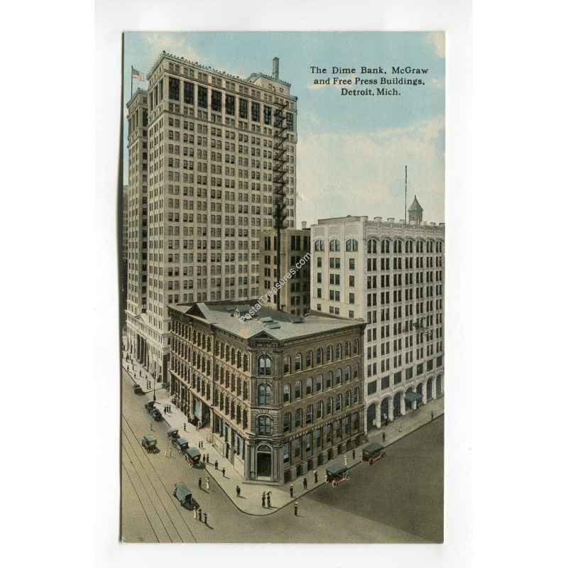 Dime Bank McGraw and Free Press Buildings Detroit Michigan