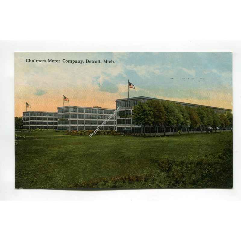 Chalmers Motor Company Detroit Michigan vintage postcard