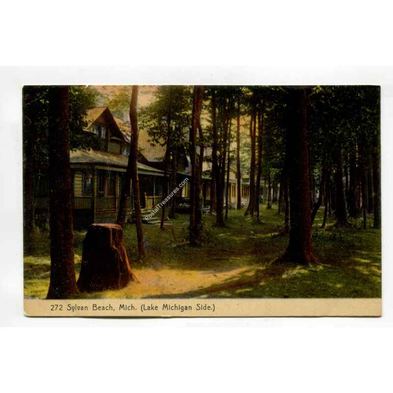 Sylvan Beach Michigan Lake Michigan side vintage postcard