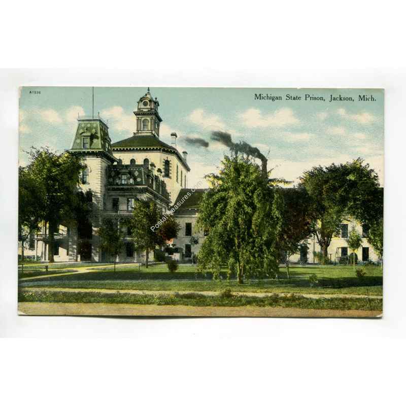 Michigan State Prison Jackson Michigan vintage postcard