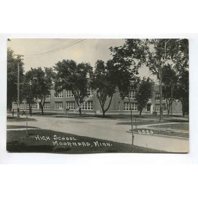 High School Moorhead Minnesota vintage postcard