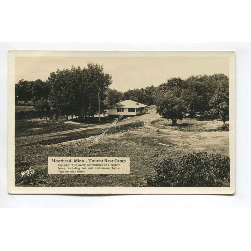 Tourist Rest Camp Moorhead Minnesota vintage postcard