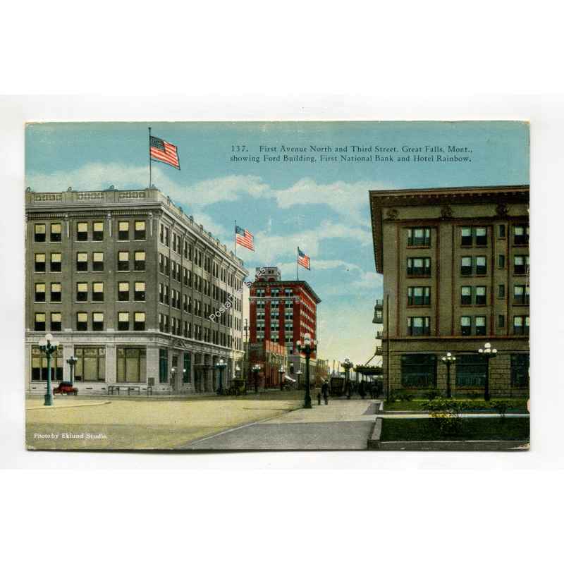 First Avenue North and Third Street Great Falls Montana vintage