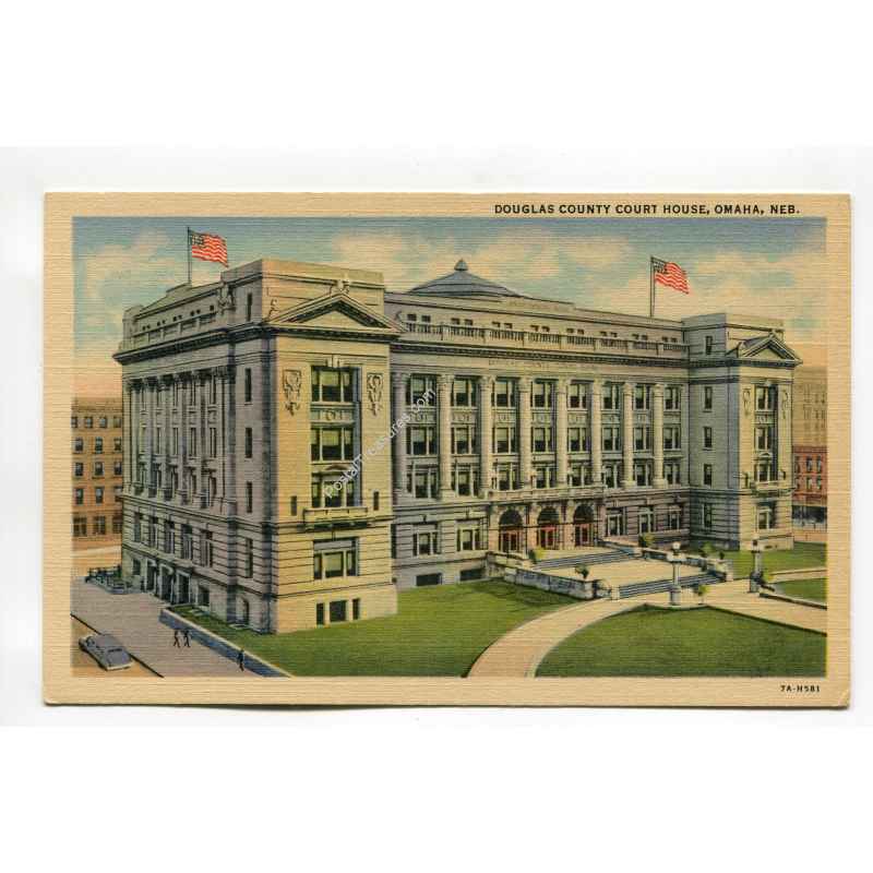 Douglas County Court House Omaha Nebraska vintage postcard