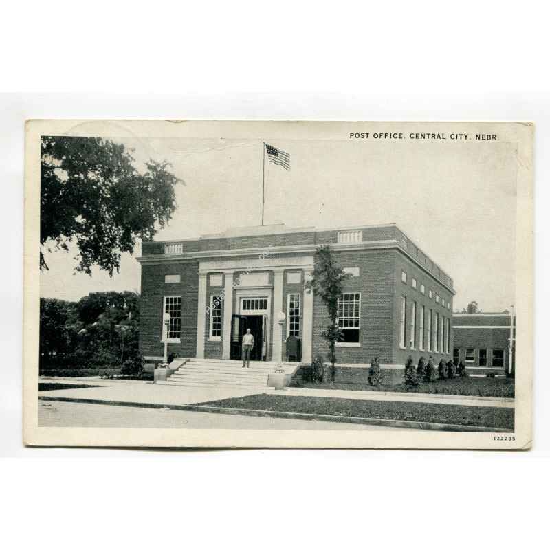 Post Office Central City Nebraska vintage postcard
