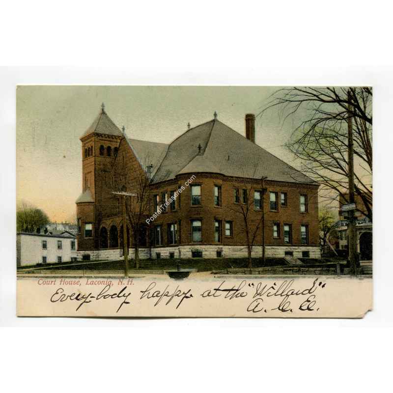 Court House Laconia New Hampshire vintage postcard