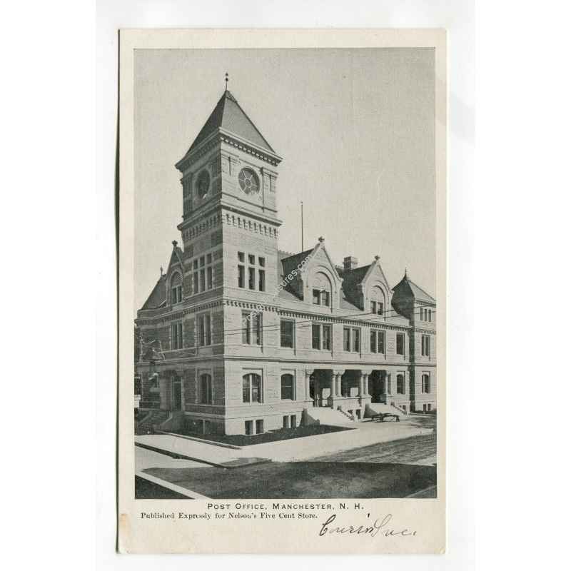 Post Office Manchester New Hampshire vintage postcard