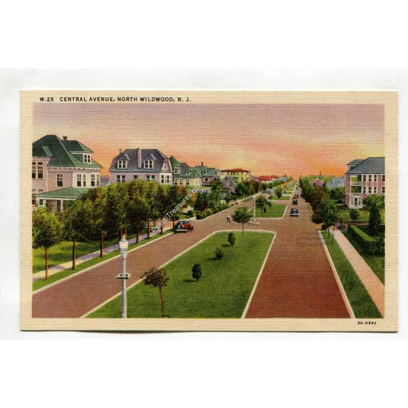 Central Avenue North Wildwood New Jersey vintage postcard