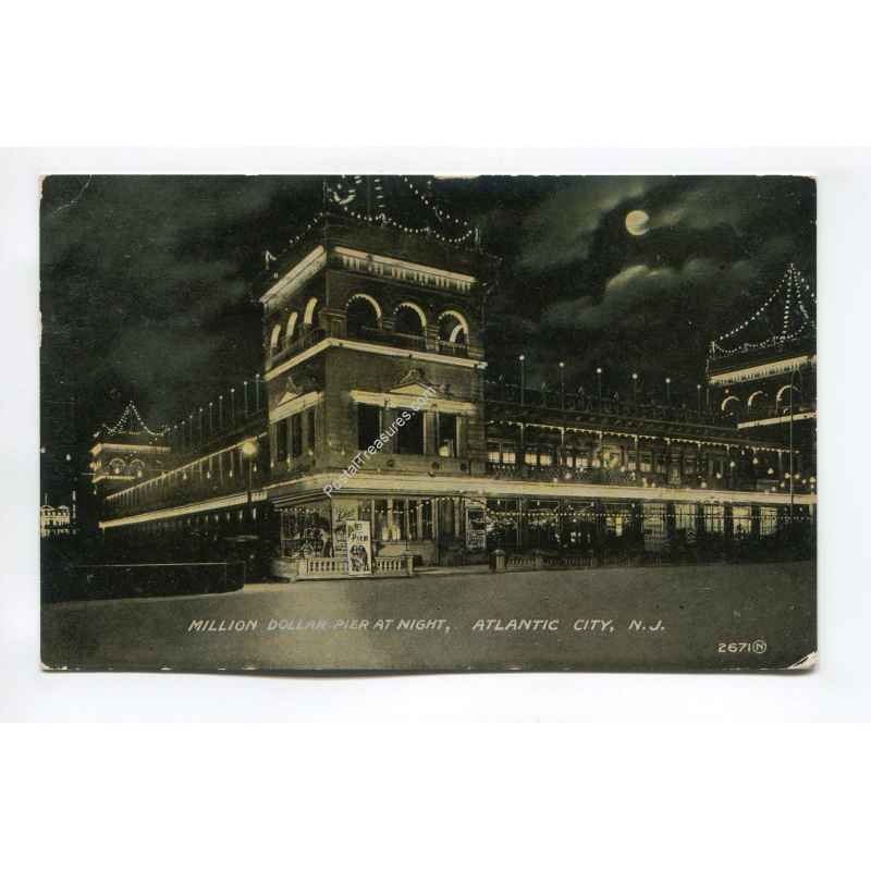 Million Dollar Pier at Night Atlantic City New Jersey vintage