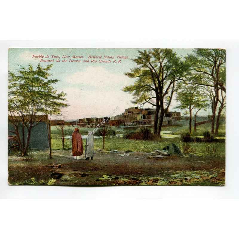 Historic Indian Village Pueblo de Taos New Mexico vintage