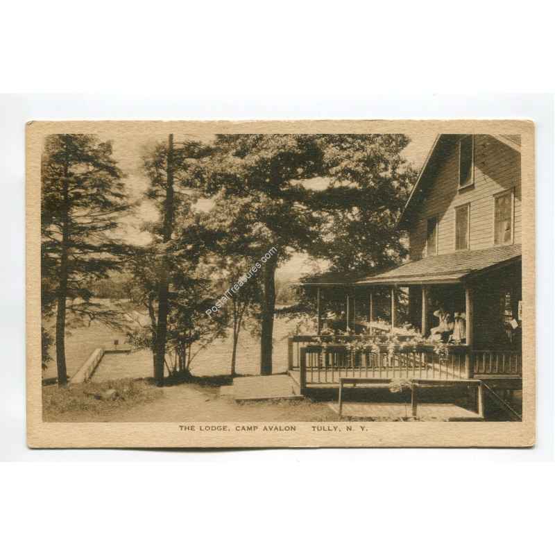 Lodge Camp Avalon Tully New York vintage postcard