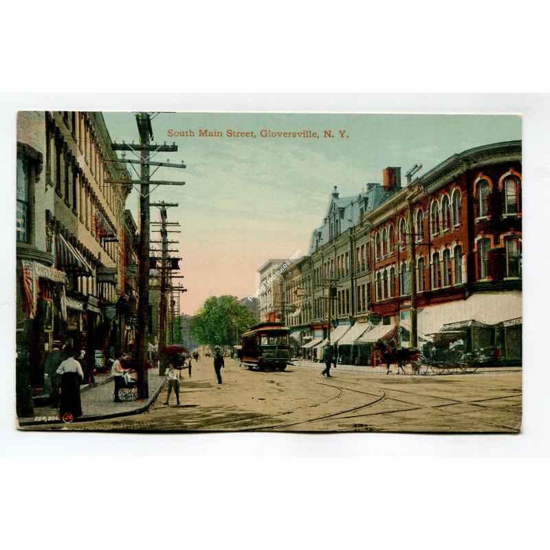 South Main Street Gloversville New York postcard