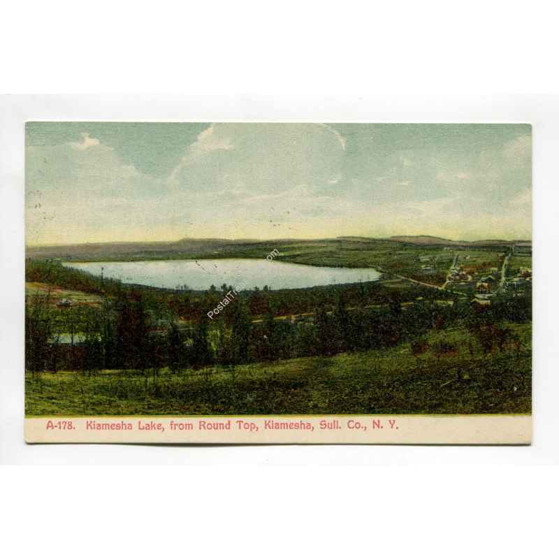 Kiamesha Lake from Round Top Kiamesha Sull Co New York vintage