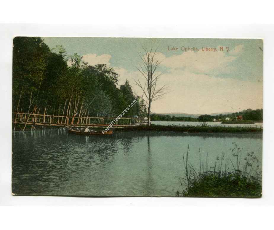 Lake Ophelia Liberty New York vintage postcard