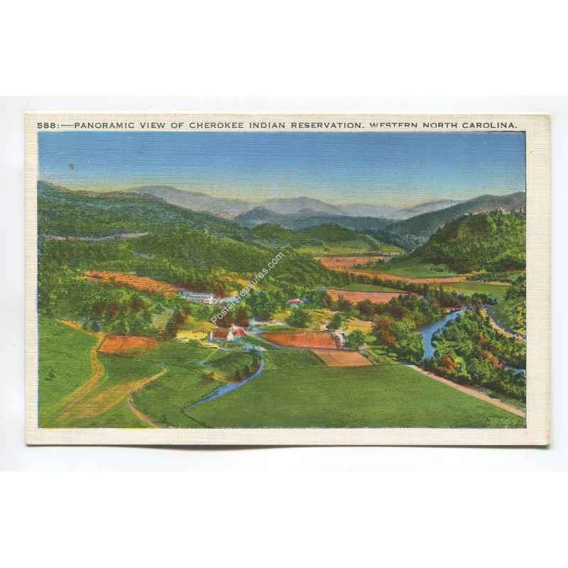 Panoramic View of Cherokee Indian Reservation Western North