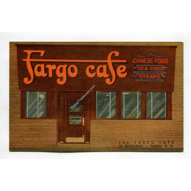 Fargo Cafe Fargo North Dakota vintage postcard Fargo Cafe Fargo North Dakota vintage postcard