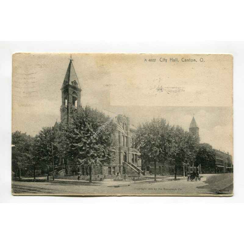 City Hall Canton Ohio vintage postcard