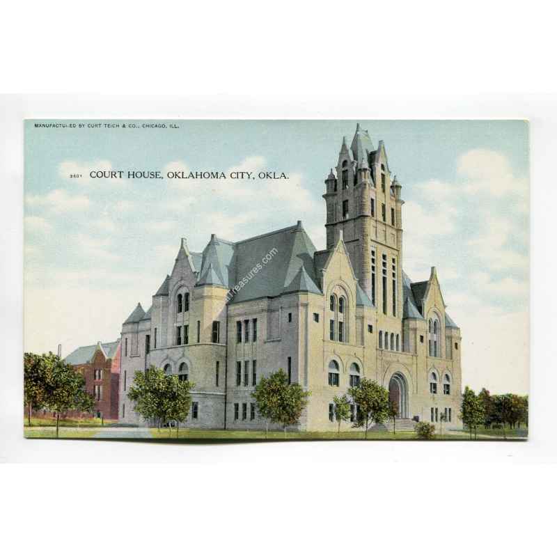 Court House Oklahoma City Oklahoma vintage postcard