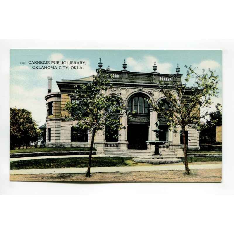 Carnegie Library Oklahoma City Oklahoma vintage postcard