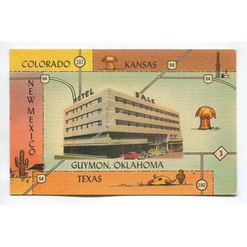 Hotel Dale Guymon Oklahoma vintage postcard
