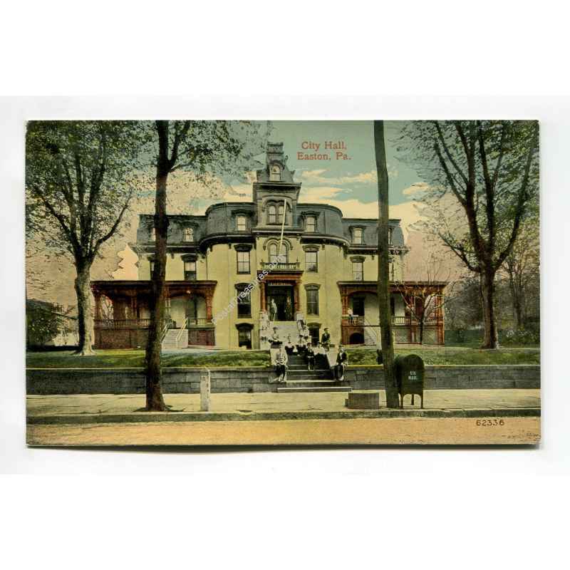 City Hall Easton Pennsylvania vintage postcard
