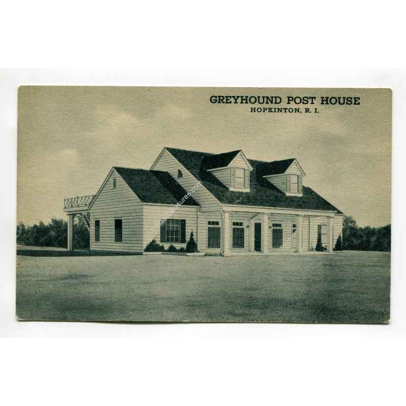Greyhound Post House Hopkinton Rhode Island vintage postcard