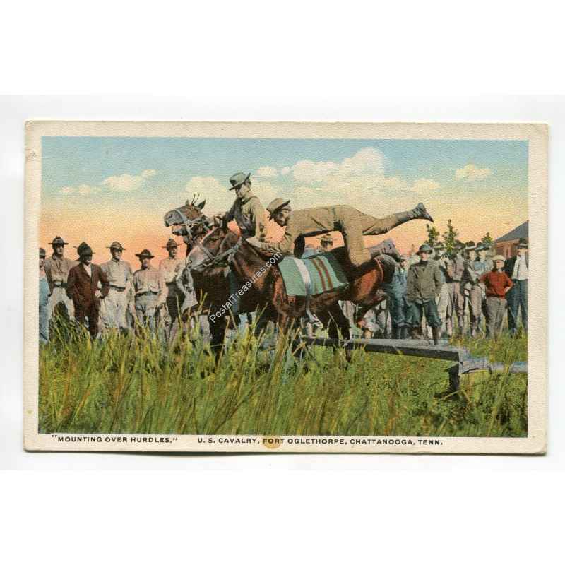 Mounting over hurdles US Cavalry Fort Oglethorpe Chattanooga