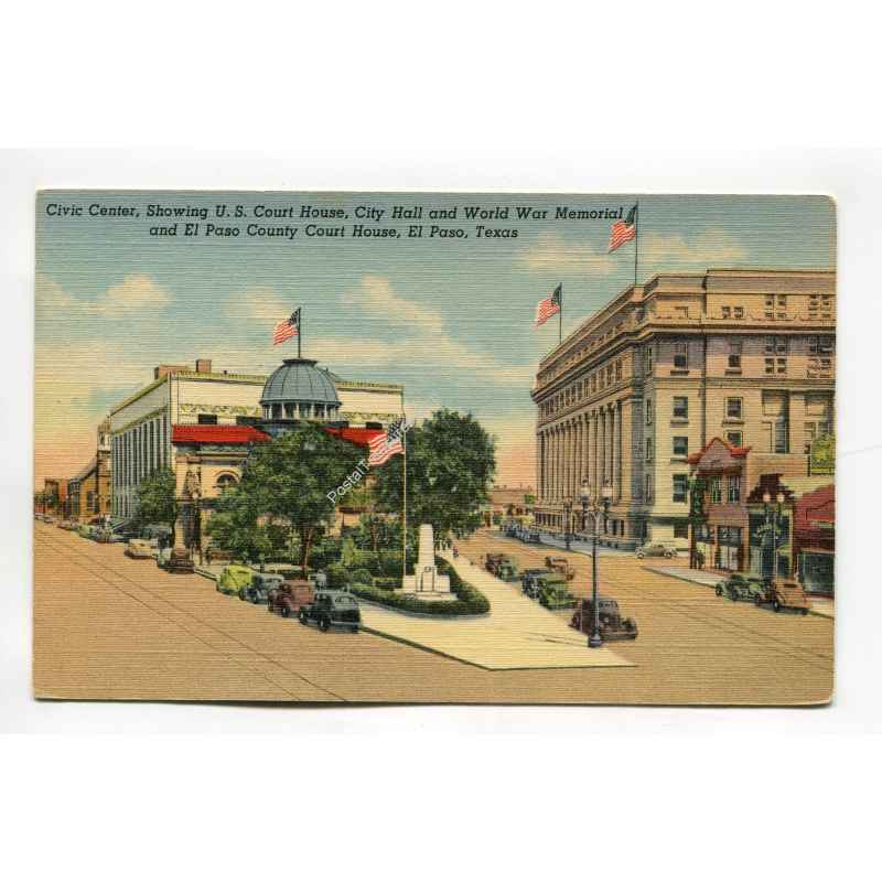 Civic Center showing US Court House City Hall and World War