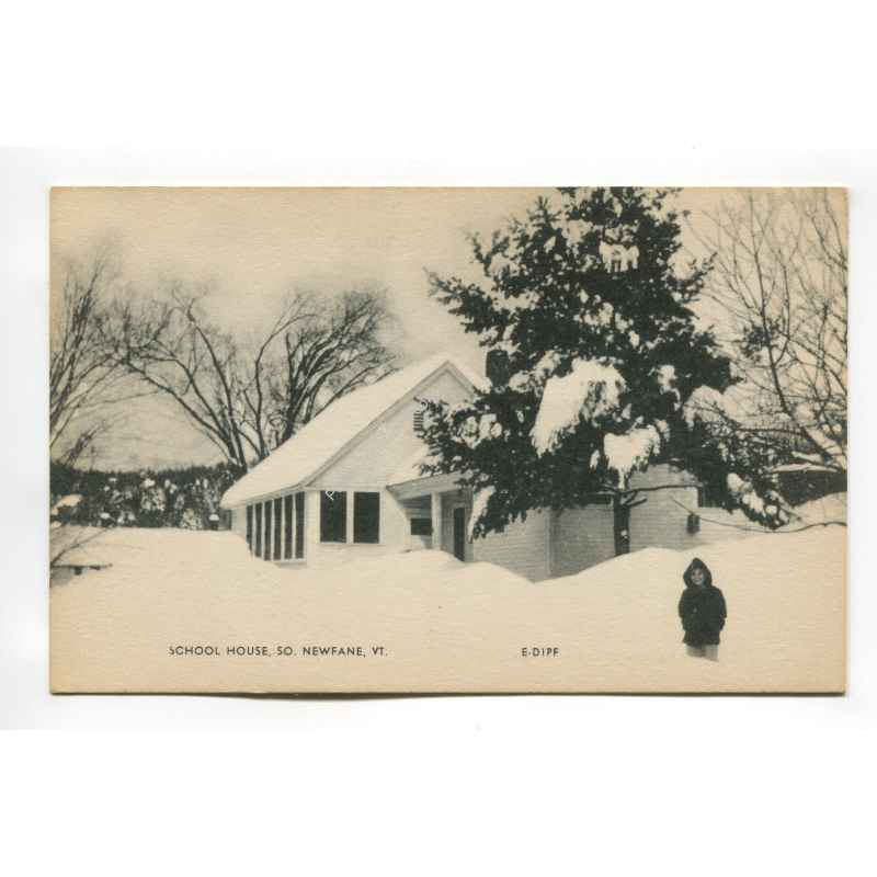 School House South Newfane Vermont vintage postcard