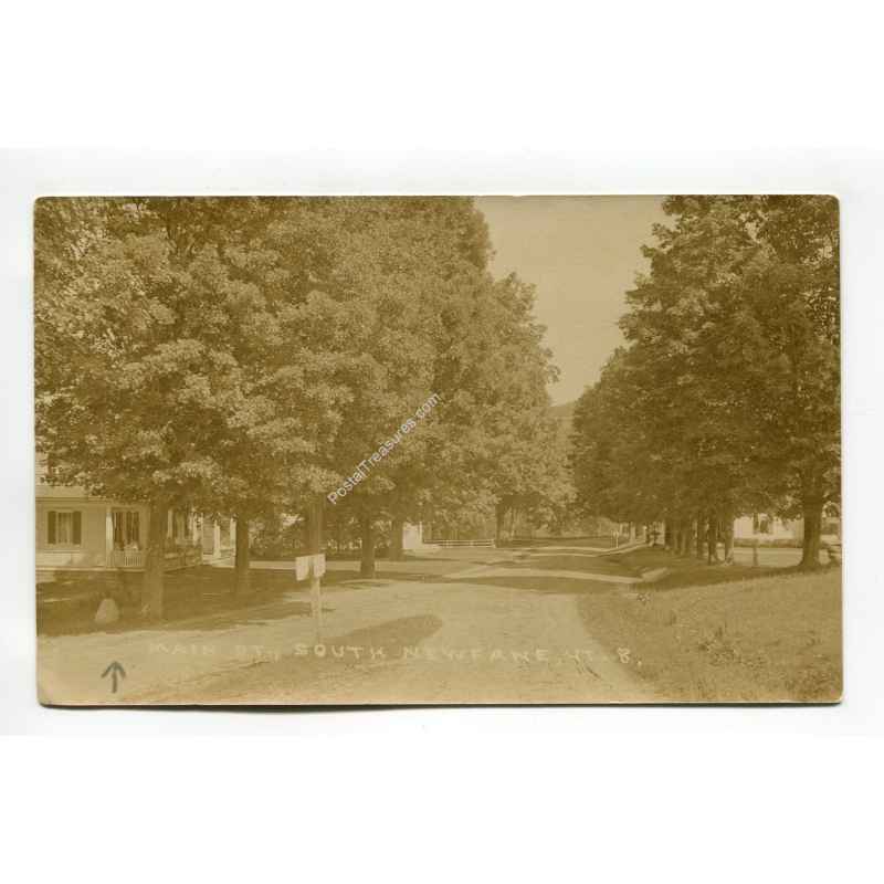 Main Street South Newfane Vermont vintage postcard