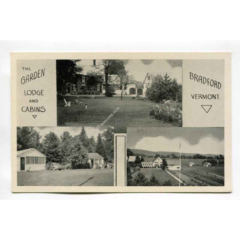 Garden Lodge and Cabins Bradford Vermont vintage postcard